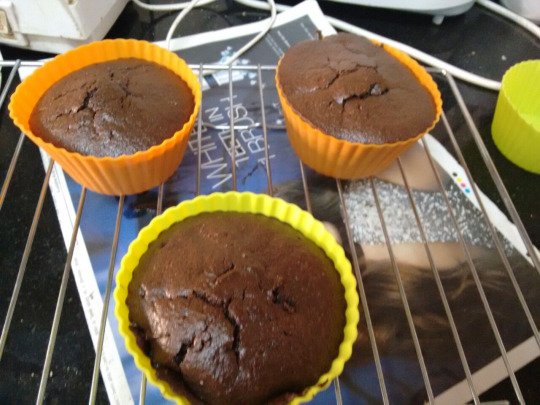 Almond chocolate cupcakes in a mould